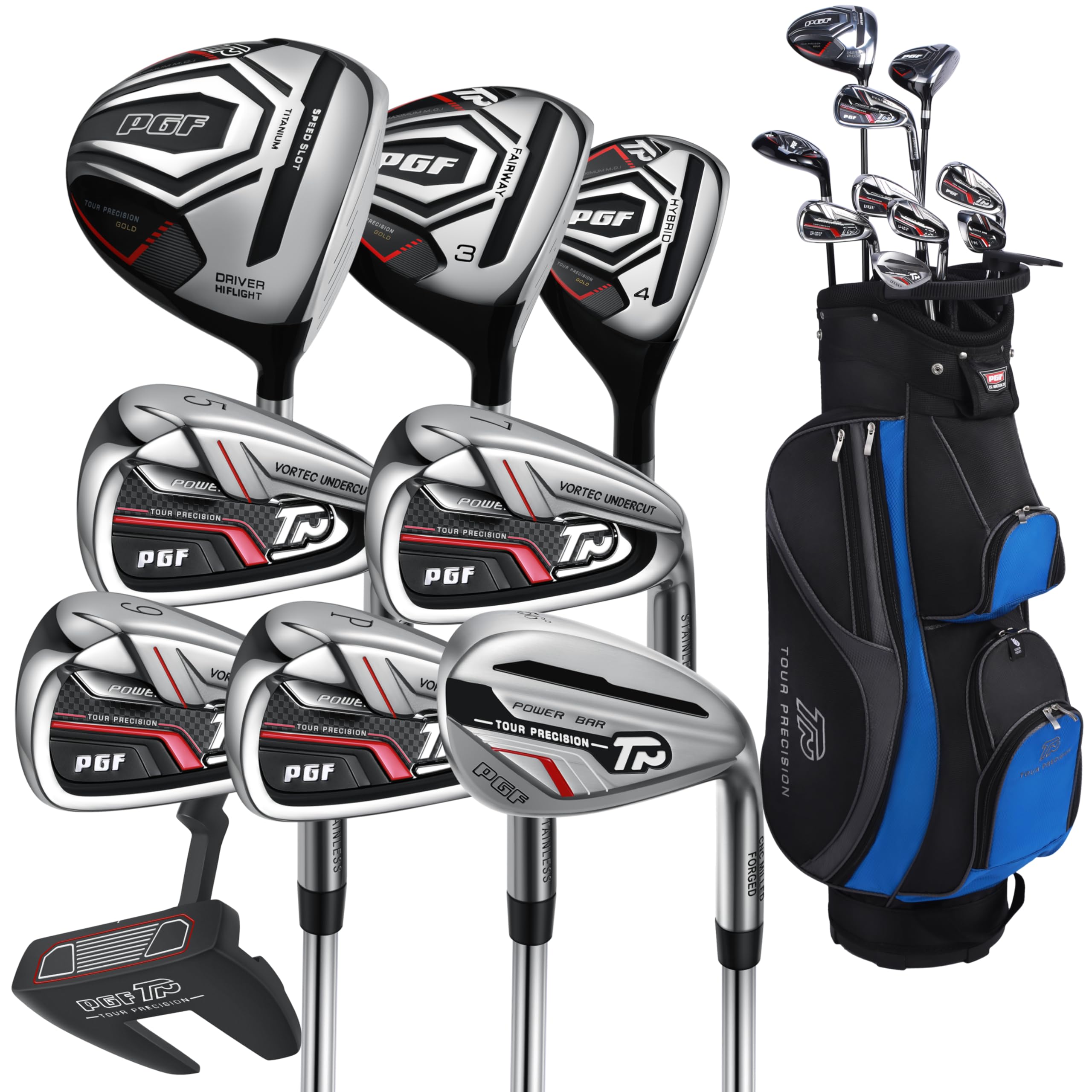 Amazon.com : PGF Men's Gold TP Complete Golf Club Package Set [11
